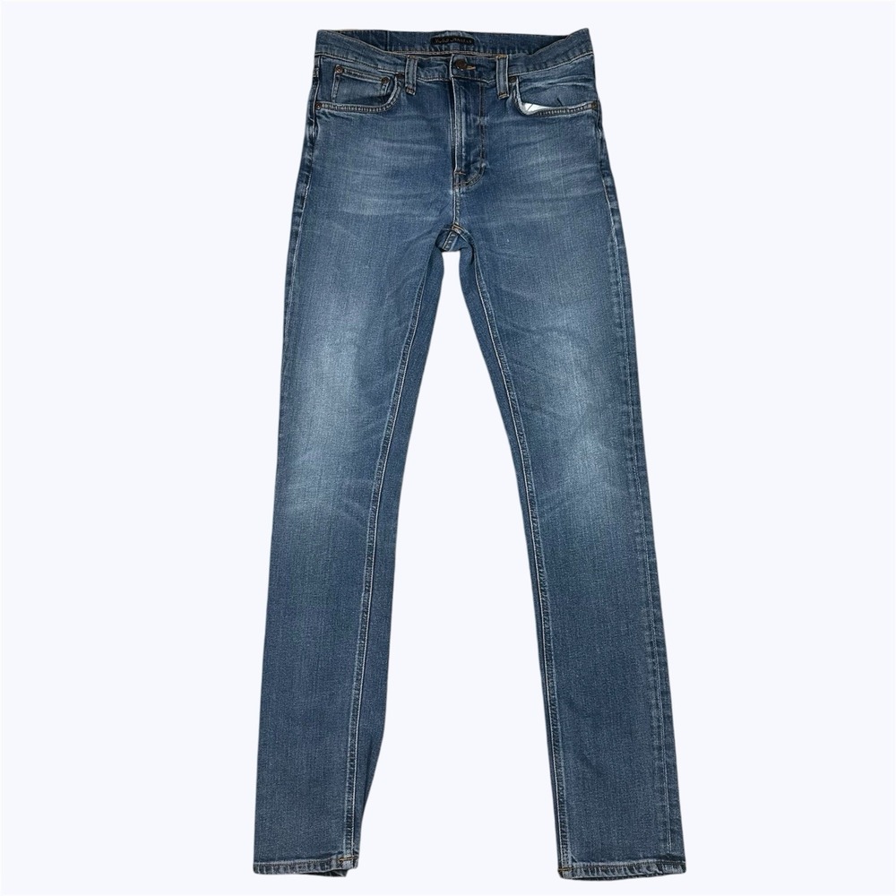 Nudie Jeans Men 30x33 Lean Dean Deep Dark Indigo Wash Denim Organic Cotton EUC
